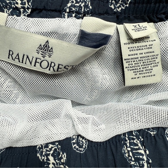 RAINFOREST Men's 6” Tropical Seahorse Print Swim Shorts Navy & White XL Summer - Picture 4 of 7